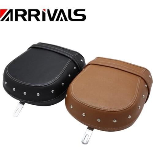 Motorcycle Black Leather Rear Pilliow Passenger Seat Pad For Indian 2014 2015 2016 2017 2018 2019 Black Brown Chief Roadmaster