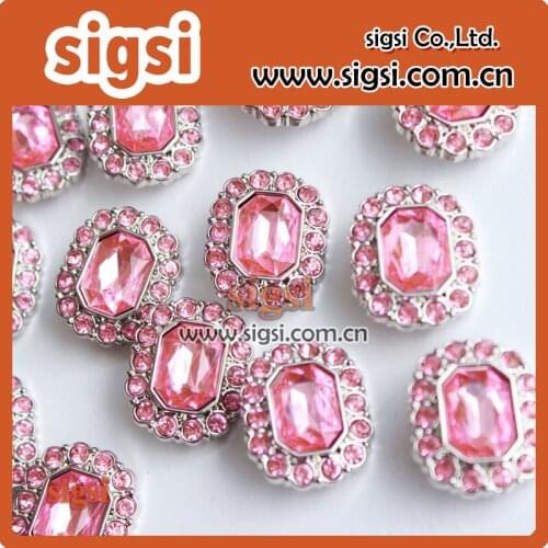 Nice light pink Decorative Acrylic Rhinestone Button in various Color