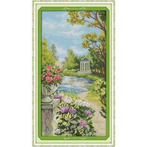 The beautiful garden (2) cross stitch kit 18ct 14ct 11ct count printed canvas stitching embroidery DIY handmade needlework