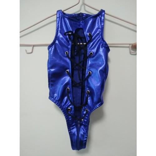 Hot sale Hollow machine eye strap one-piece swimsuit Kids bodysuit Catsuit Costumes shiny Metallic zentai spandex