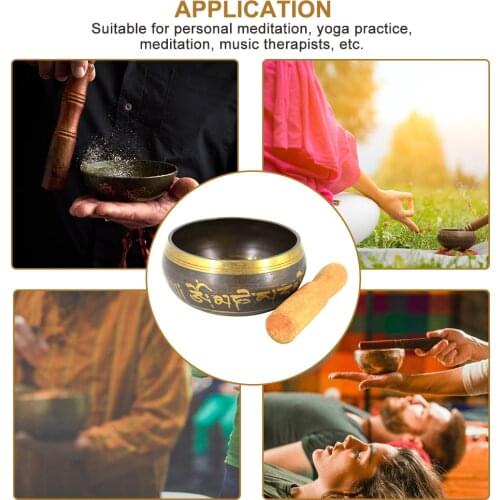 Metal Singing Bowl Nepalese Handmade Buddha Sound Bowl Yoga Meditation Bowl Tibetan Bronze Chime Bell Singing Bowl Striker