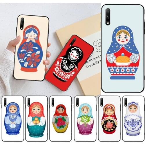 Cute Russian Dolls Matryoshka Soft black Phone Case for Huawei Honor 30 20 10 9 8 8x 8c v30 Lite view pro