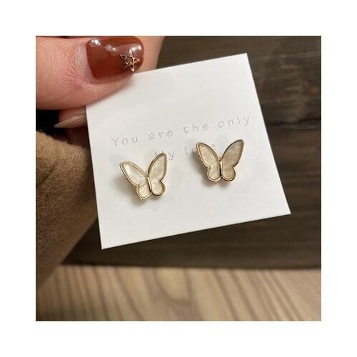 Fashion Fairy Stereo Butterfly Earrings Set Combination Small Simple Niche Design Online Celebrity Hypoallergenic Earrings