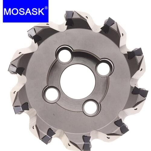 MOSASK 1PC MFWN Lathe Tungsten Bits Double Sided Fast Feed Anti Vibration Metal Working Carbide End Milling Cutter