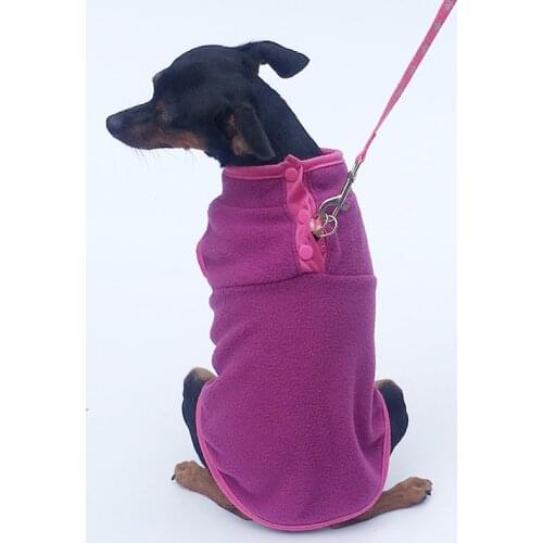 Soft Fleece Clothes for Small Dogs Solid Color Blank Dog Vest Chihuahua Tshirt With Dog Harness Leash D-Ring Pug Yorks Costume