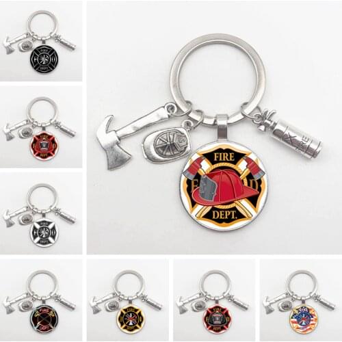 New Fire Extinguisher Fire Cap Keychain Fire Station Fire Hero Charm Keychain Commemorative Gift