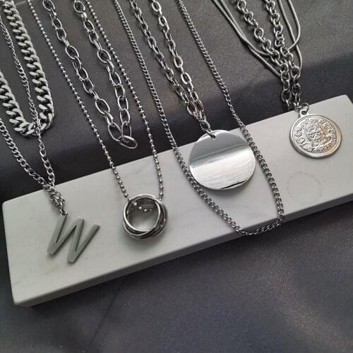 Titanium Steel Necklace Hip Hop Instagram Spice Girl Punk Choker Women Minority Design Double Layer Wear Clavicle Chain Trend