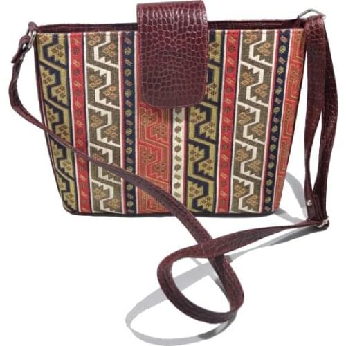 Mixed Patterned Weaving Lady, Messenger Bag