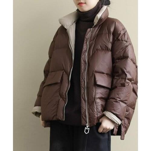 SEDUTMO Winter Oversize Duck Down Coat Women Thick Short Casual Jackets Autumn Fashion Slim Pocket Puffer Jacket Parkas ED1109