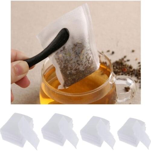 100x Empty Tea Filter Bags Disposable Tea Infuser for Loose Leaf Tea Herb Soup and Coffee