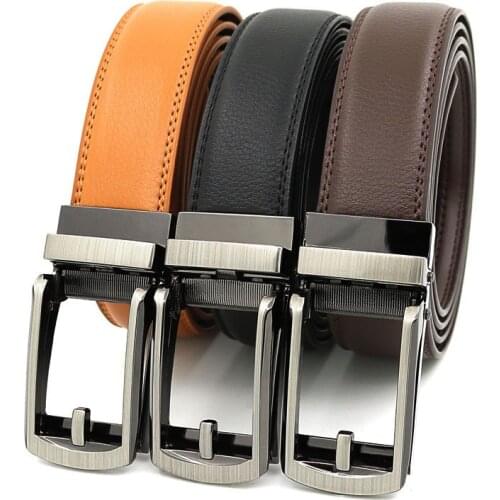 3.1cm Width Thin Designer Men Belt Cow Genuine Leather Mens Automatic Buckle Belt for Jeans Black White Blue Yellow Red Brown