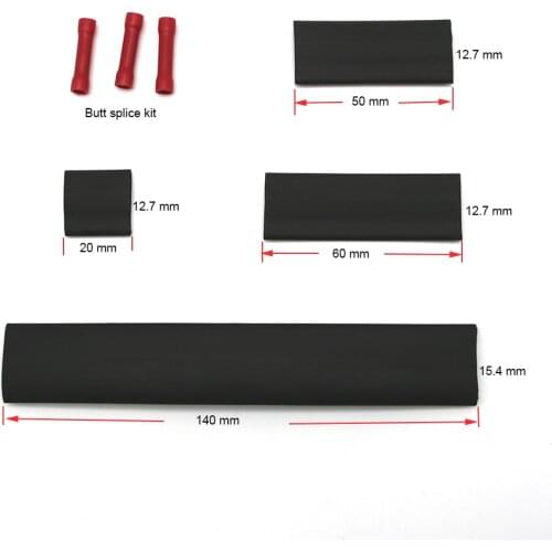 Self Regulating Heating Cable Connection Kits Glue Heat Shrinkable Sleeves Butt Connector