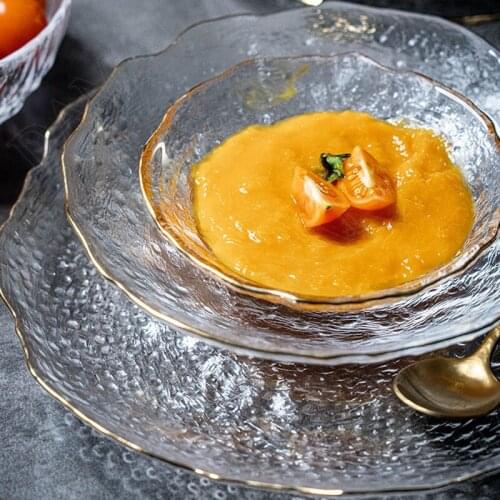 Golden Stroke Glass Plate Irregular Fruit Basket Dining Table Crystal Candy Bowl Living Room Storage Tray Home Decoration Modern