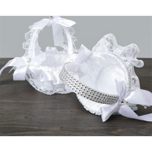 Wedding Decoration Lace Plush White Wedding Flower Girl Spreading Flowers Basket Wedding Supplies Bridal Shower Party Supplies
