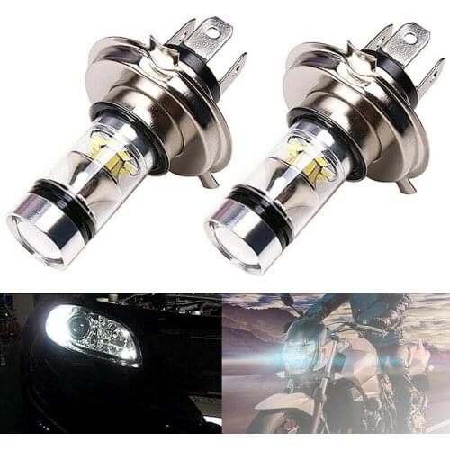 2 Pcs H4 9003 HB2 LED Motorcycle Headlight Bulbs HID Hi&Low Beam 6500K White Power