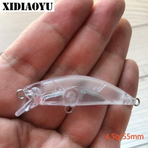 10 Uds nuevo Minnow 55mm 4,5g cebo en blanco Minnow cebo sin color