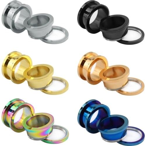 ZS 2-26mm Tunnels Ear plug Expanders Stainless Steel Piercing Plugs Flesh Tunnel Ear Gauges Stretchers Earings Piercing Jewelry