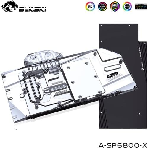 Bykski GPU Water Block for Sapphire RX 6800, with backplate full cover Watercooler, A-SP6800-X water cooling
