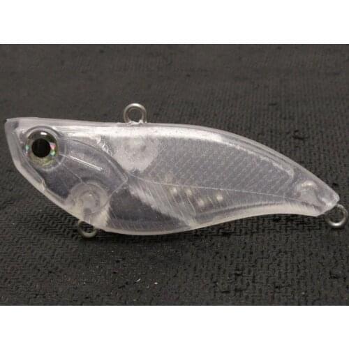 WLure 10 Lipless per Pack Clear Lure bodies with 3D Hard Eyes High Frequency Wiggle Sinking Lure 6cm 16g UPL802P10