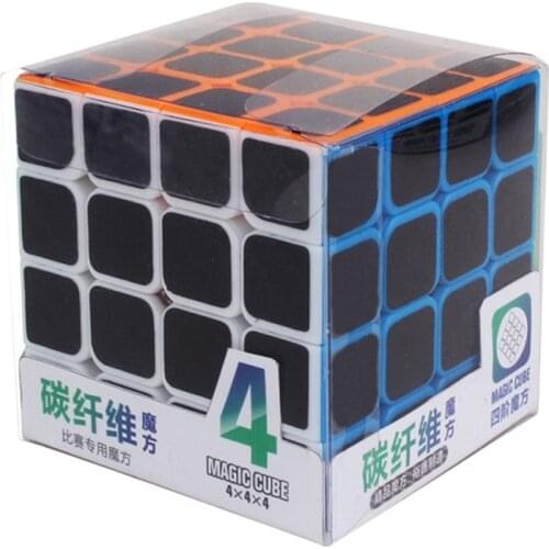 Yuxin Carbon Fiber Sticker 4x4x4 Speed Magic Cube 4*4*4 Cubo Magico 4x4 Professional Brain Teaser Puzzle Toy For Children Gift