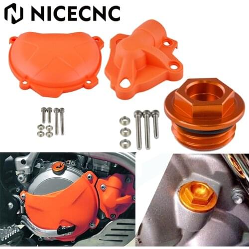 Water Pump Guard Protector Clutch Cover Oil Fuel Filler Cap for KTM 250 350 SXF EXCF XCF XCFW Freeride SIX DAYS SX-F EXC-F XCF-W