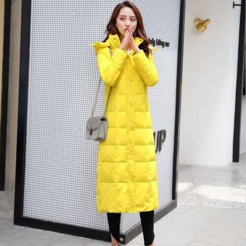 Large Size Winter Women Down Jacket New 2021 Winter Down Coat Women Jackets Long Slim Thick Warm Pakra Female Coats Black Pakras