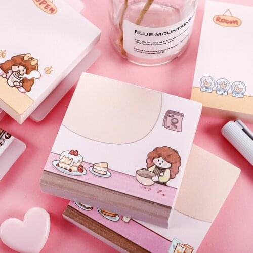 100 Pcs/Lot Kawaii Memo Pad Sticky Notes Cute Adhesive Notepad To Do List Stationery Sticker Note Office School Supplies 014