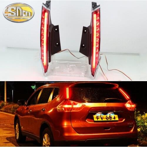 For Nissan X-trail T32 2014 - 2020 3-in-1 Functions LED Bumper Light Rear Fog Lamp Brake Light Dynamic Turn Signal Pillar Light