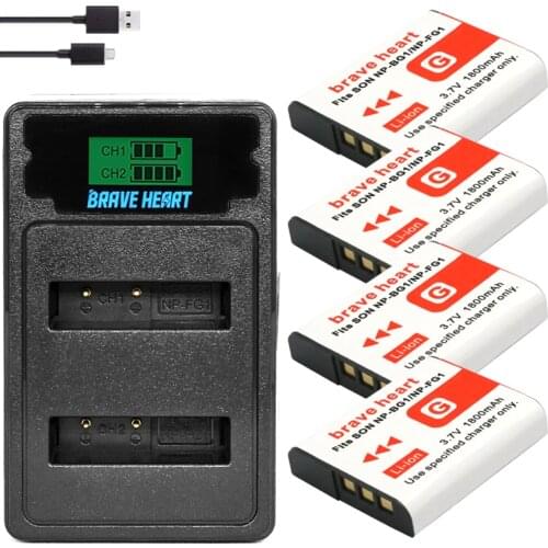 3.7V 1800mAh NP BG1 Camera Battery with Charger For SONY DSC W130 W210 W220 W300 H10 H50 H70 W290 HX7 HX10 HX30 WX10 H55 HX9 T20