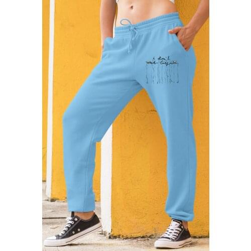 Angemiel Wear I Need Don't Fashion Blue Women Sweatpants