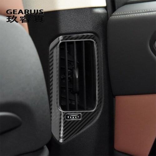 Car Styling Carbon fiber For BMW X5 G05 B pillar air conditioning AC Outlet frame cover stickers Trim Interior Auto Accessories