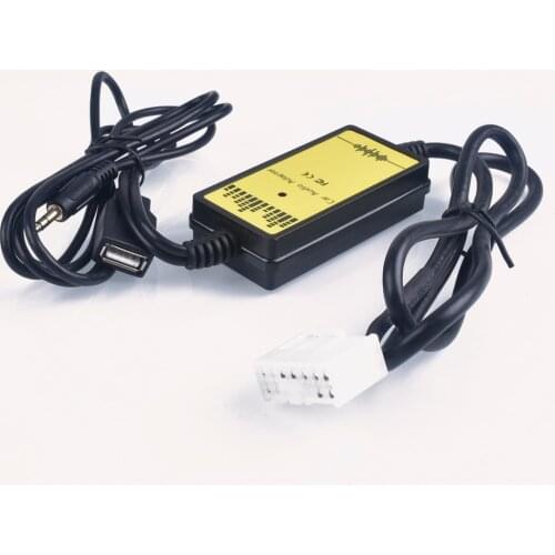 Car CD Adapter MP3 Audio Interface AUX USB CD Changer (5+7)PiN for Toyota Camry Corolla RAV4 Yaris for Lexus IS 200 GS