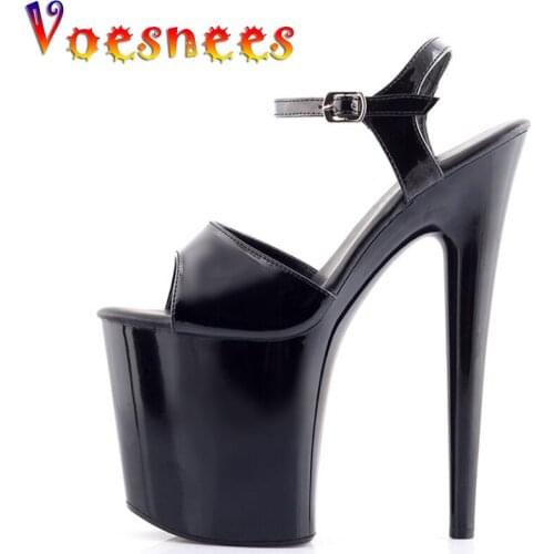 Voesnees Summer Women Shoes Thin Heel High Heels 20 CM Platform Sexy Open Toe Nightclub Bridal Sandals Car Models Red Shoes