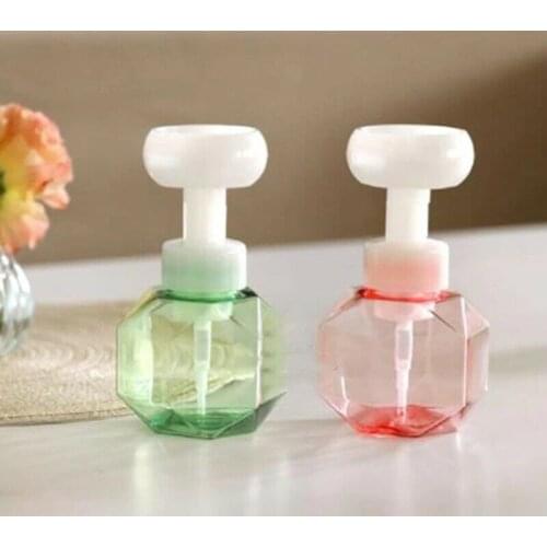 300ml Flower Pump Head Foam Bottle Facial Cleanser Sub-bottle Refillable Bathroom Bubble Hand Soap Shampoo Cosmetic Empty Bottle