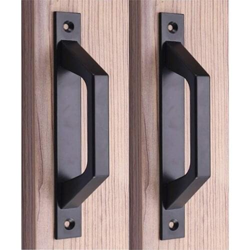 Aluminium Alloy Black Door Handles Balcony Bedroom Kitchen Door Pulls Silver White Furniture Handle Door Hardware 1pc