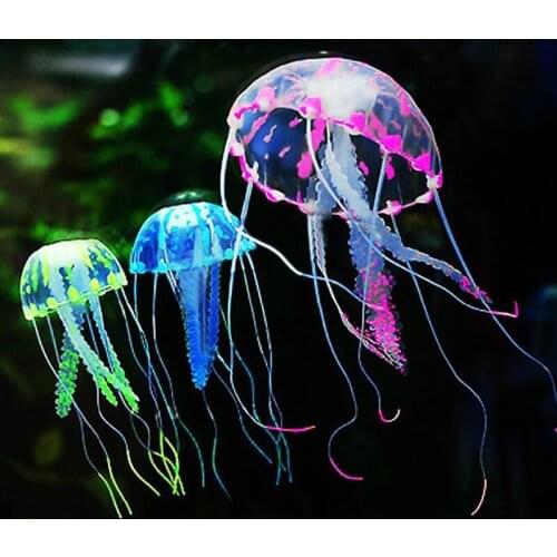Glowing Effect Fish Action figure Tank Decoration Aquarium Artificial Jellyfish
