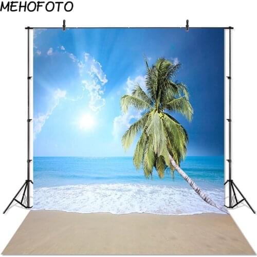 Beach Backdrop for Photography Summer Sandy Beach Palm Tree Coco Photo Studio Portrait Background Photobooth Photocall