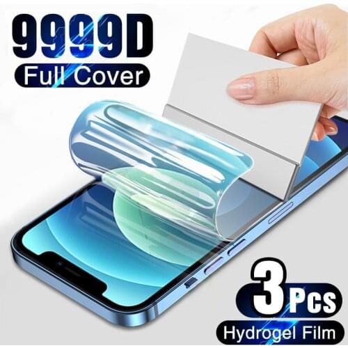 3Pcs Full Cover Hydrogel Film For iPhone 11 12 Pro mini XR X XS Max SE 2020 Screen Protector iPhone 11 7 8 Plus 6 6s Not Glass