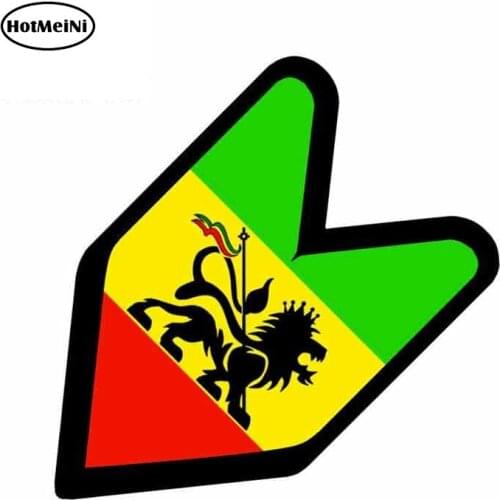 HotMeiNi 13cm x 12.7cm JDM WAKABA BADGE RASTA RASTAFARI Car Decal Flag Not Vinyl Car Sticker