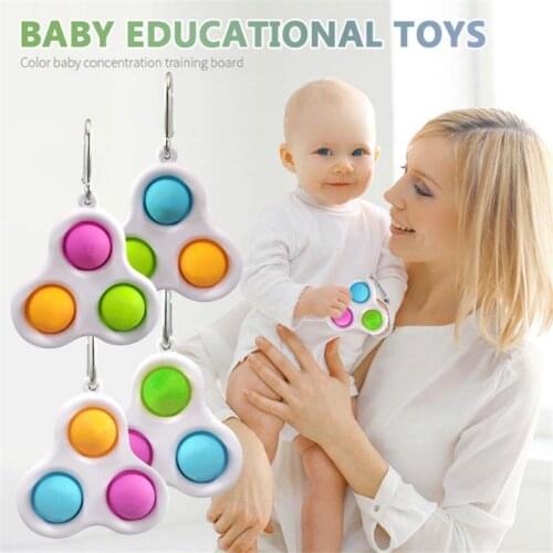 Finger Pop It Fidget Toys Bubble Music Silicone Cartoon Key Ring Adult Children Decompression Toy