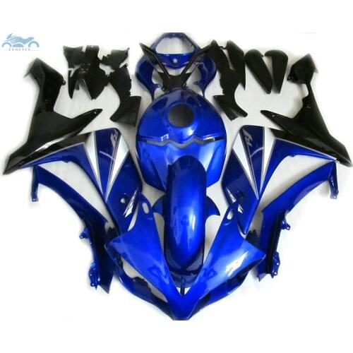 Free custom Injection fairing kit fit for YAMAHA 2007 2008 YZFR1 YZF R1 07 08 black blue motorcycle fairings body kits YB24