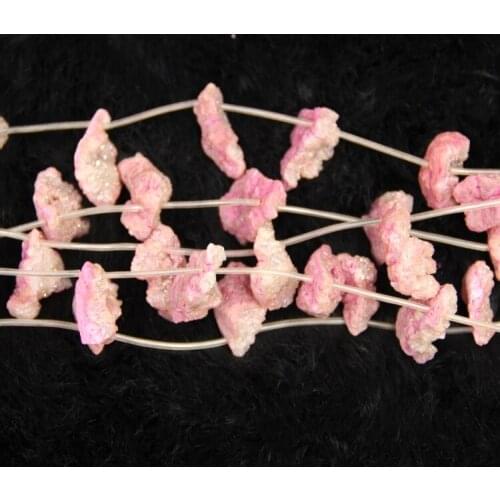 Red Color Druzy Crystal Geode Quartz Stone Pendant Neckace 15mm Each Druzy Crystal Rock Gems Necklace