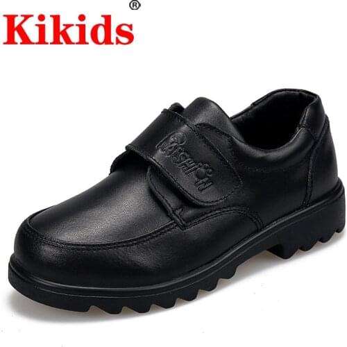Kikids Kids Sneakers Boys Shoes Girls Trainers Children Leather Black School Student Casual Flexible Sole Soft Baby Walk Shoes