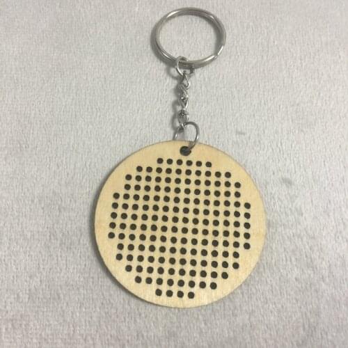 20pcs round circle wooden keychain cross stitch blank