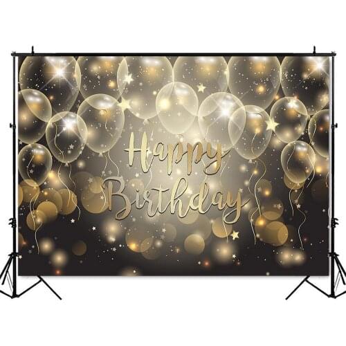Dreamy balloon Glitter Birthday Backdrop Happy Birthday Photo Background Studio Photocall Shining Gold Dots Photo Backdrop Props