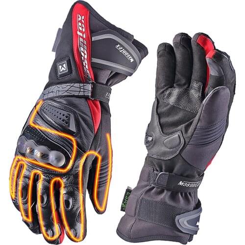 Autumn Winter Motorcycle Gloves Waterproof Heated Guantes Moto Touch Screen Battery Powered Motorbike Racing Riding Gloves Men