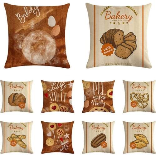 Cartoon Biscuit Series Linen Cushion Cover 45x45cm Pillow Case for Sofa Car Chair Gift Cojines