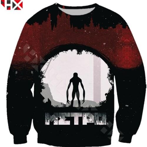HX New Fashion Game Metro Exodus 3D Print Autumn Men Women Sweatshirt Harajuku Hip Hop Hooded All-match Tops HX483