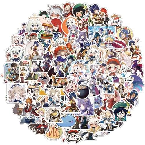 10/50PCS Anime Genshin Impact Cartoon Open World Game Stickers for Laptop Motorcycle Skateboard Car Travel Case Phone Sticker