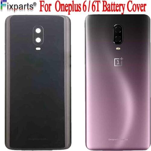 Original Glass For OnePlus 6 6T Back Battery Cover Door Rear Glass Oneplus 7 7 Pro Battery Cover 1+6T Housing Case + Camera Lens